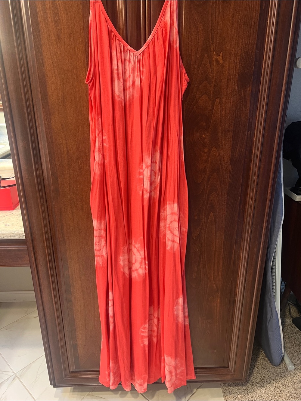 Knox Rose Red Tie-Dye V-Neck Maxi Dress